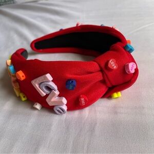 Red Headband with Love Beads